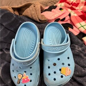 CROCS Kids Light Blue Water Shoes with Fun Charms